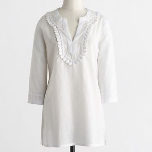 J.Crew White Pom Pom Tunic